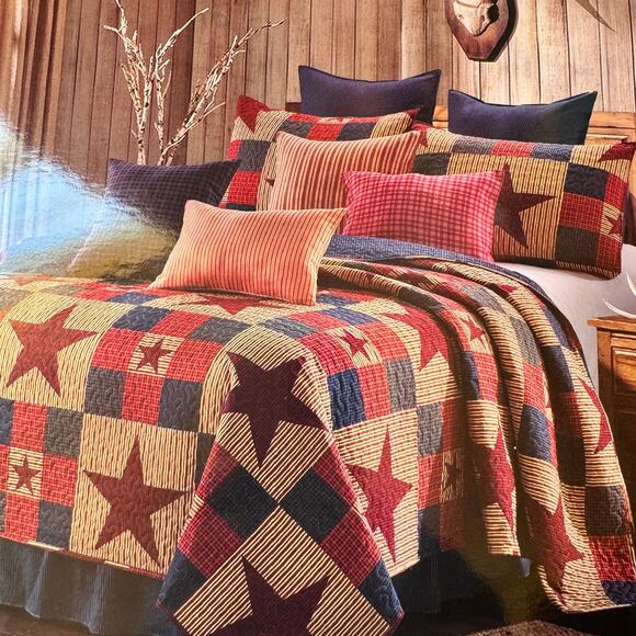 Virah Bella Other - Virah Bella Mountain Cabin Quilt Collection Twin Quilt 1 Pillow Sham New